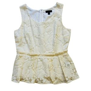 Lace Sleeveless Peplum Top